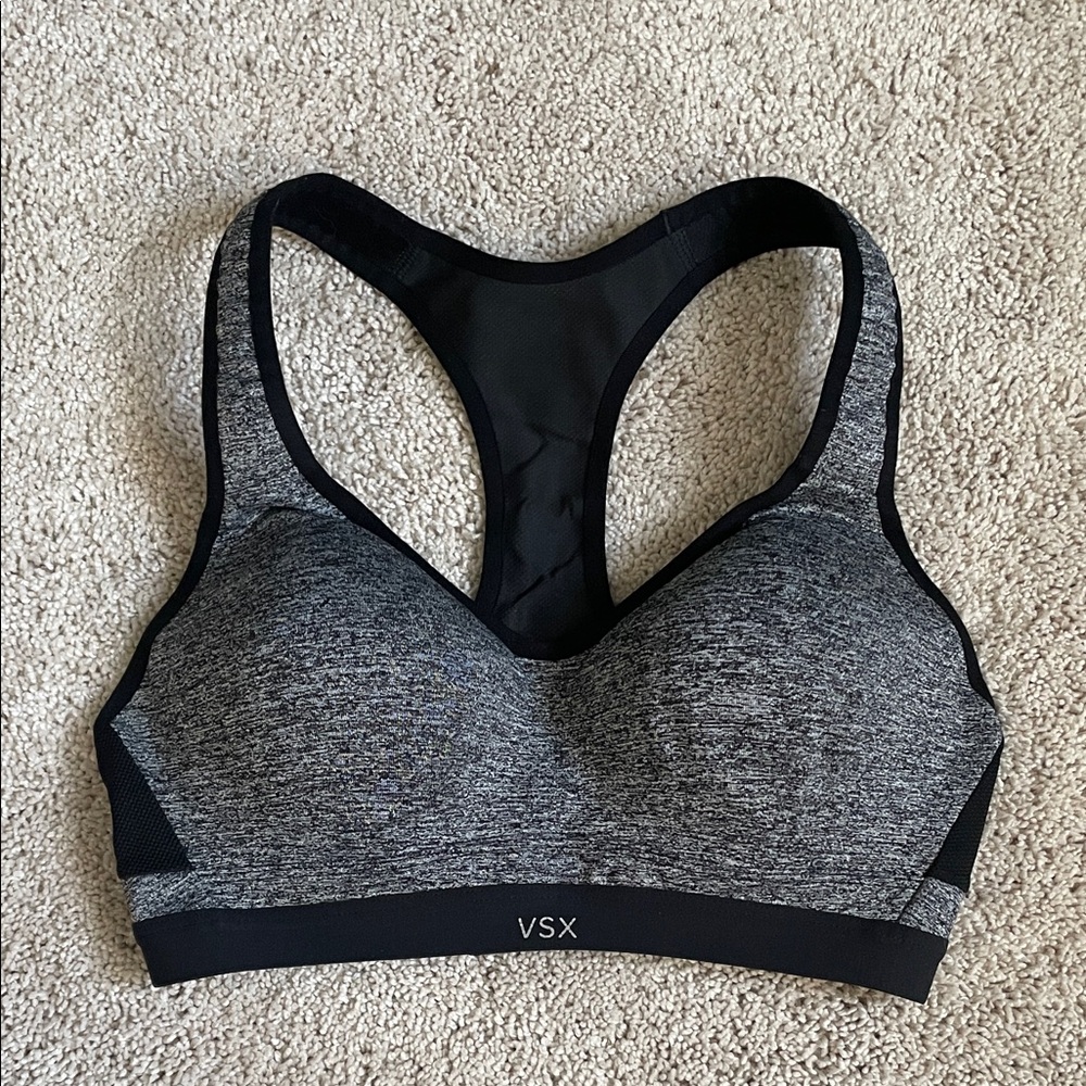 VSX High Impact Heathered Black Sports Bra